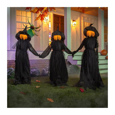 Set of 3 Lighted Halloween Witch Stakes