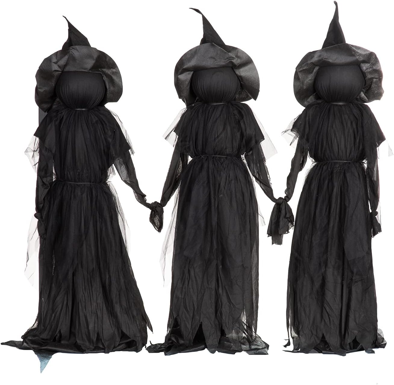 Set of 3 Lighted Halloween Witch Stakes
