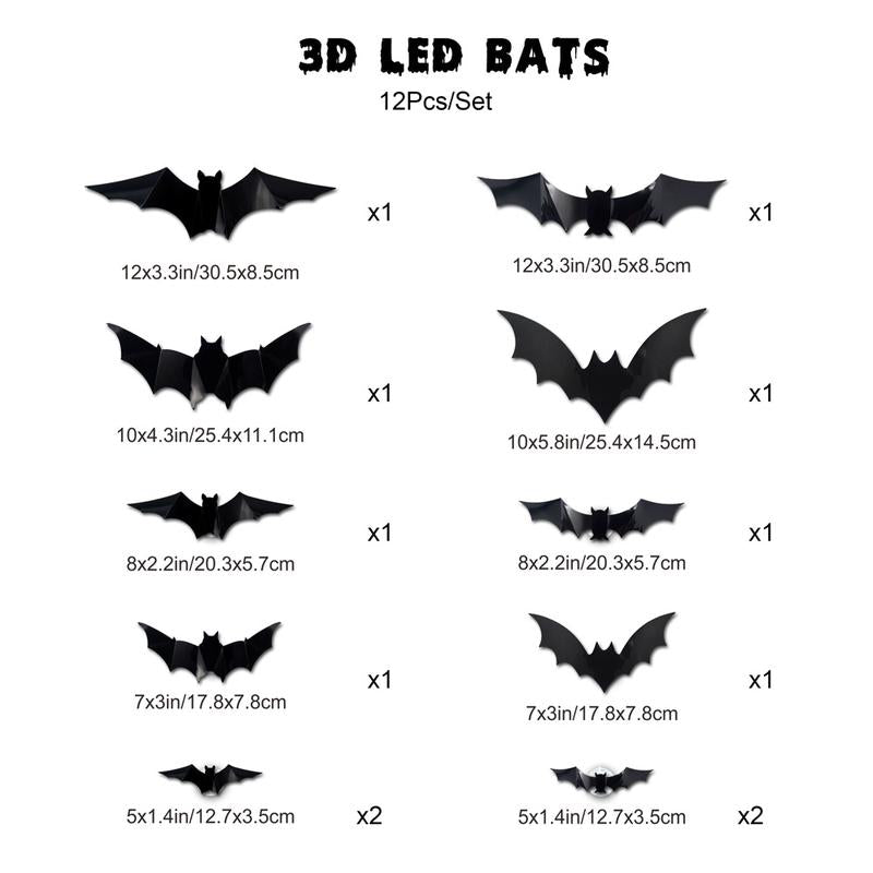 3D LED Bats Decorations