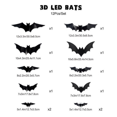 3D LED Bats Decorations