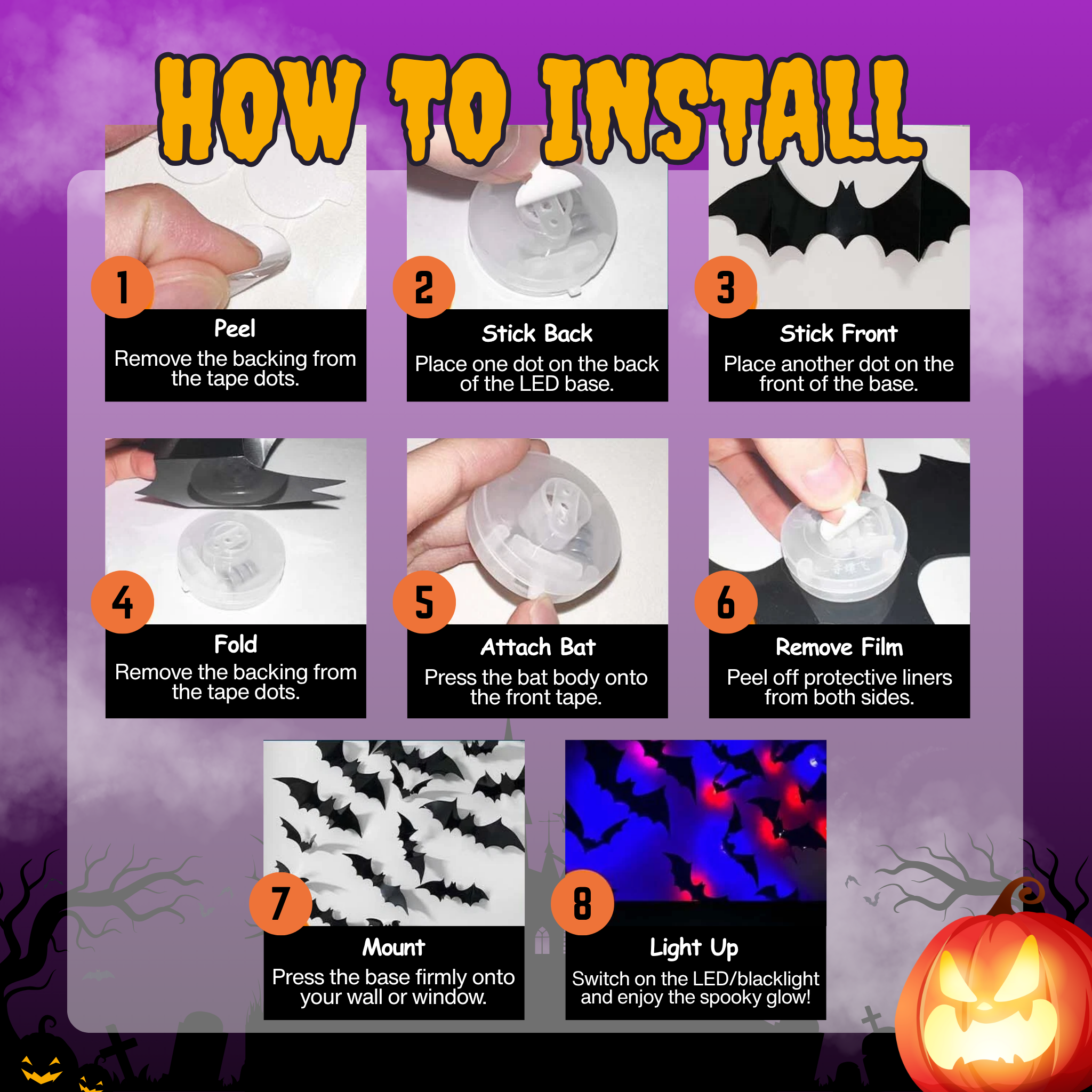 3D LED Bats Decorations