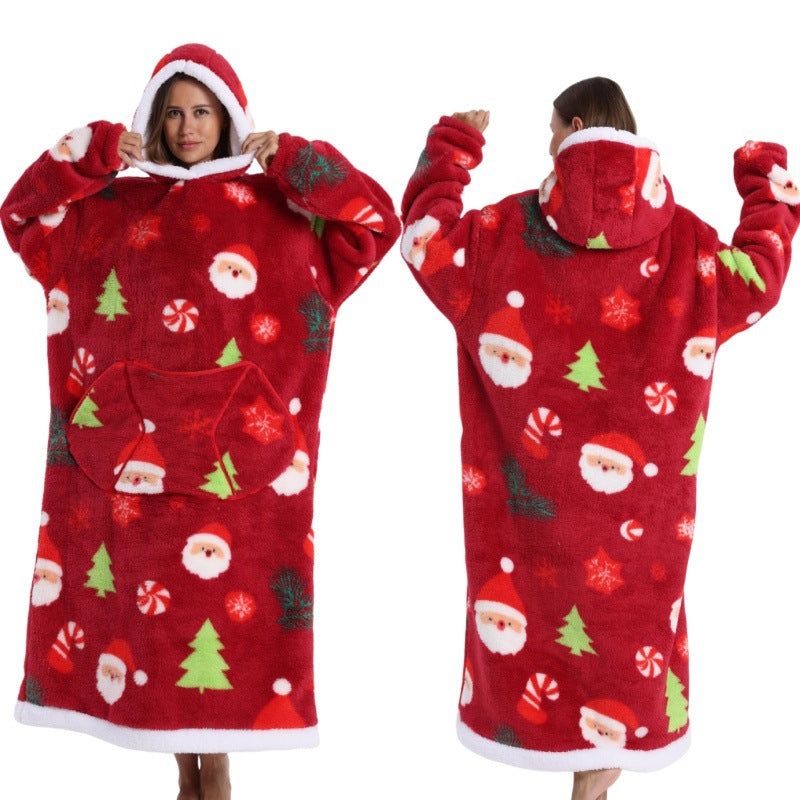 Festive Snug – Cozy Hoodie Blanket (Toddler, Kids & Adult Sizes)