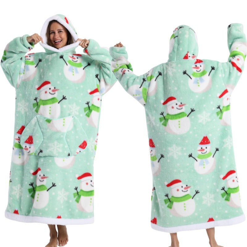 Festive Snug – Cozy Hoodie Blanket (Toddler, Kids & Adult Sizes)
