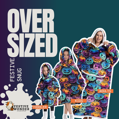 Festive Snug – Cozy Hoodie Blanket (Toddler, Kids & Adult Sizes)